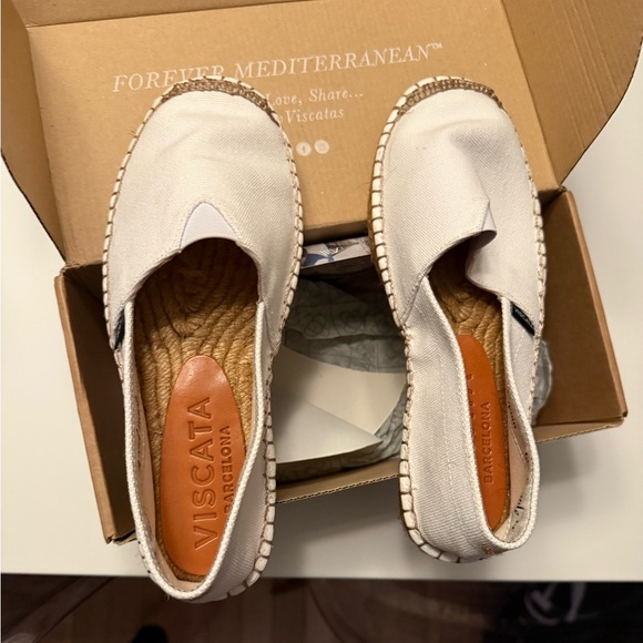 Viscata Barceloneta Canvas White Espadrille - Picture 1 of 5